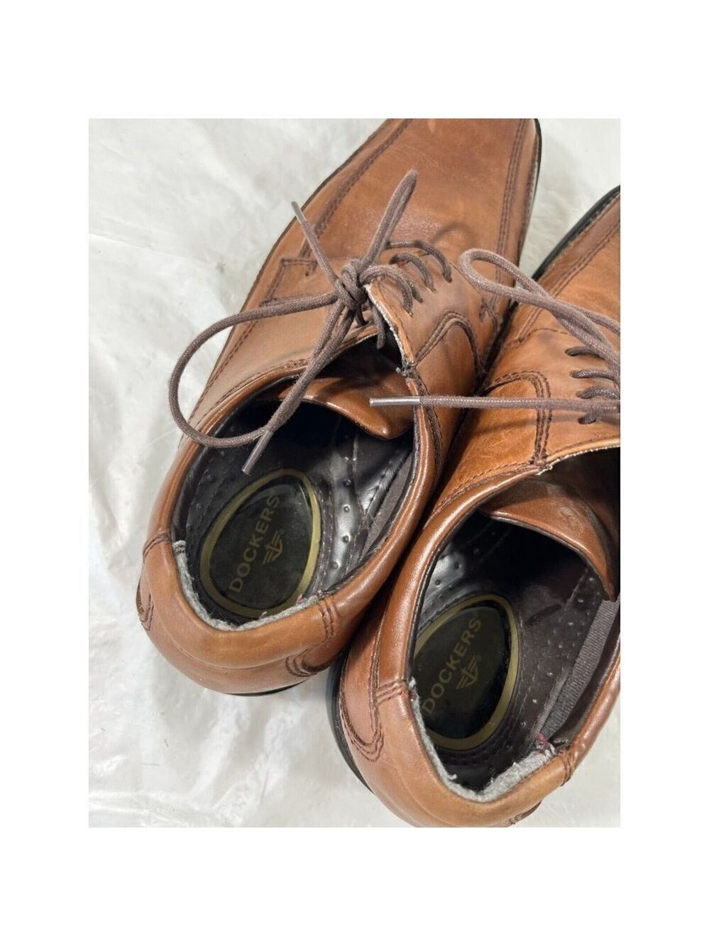 Dockers Mens Size 7.5 M Brown Leather Upper Bicycle Lace Up Oxfords Dress Shoes - Picture 6 of 12